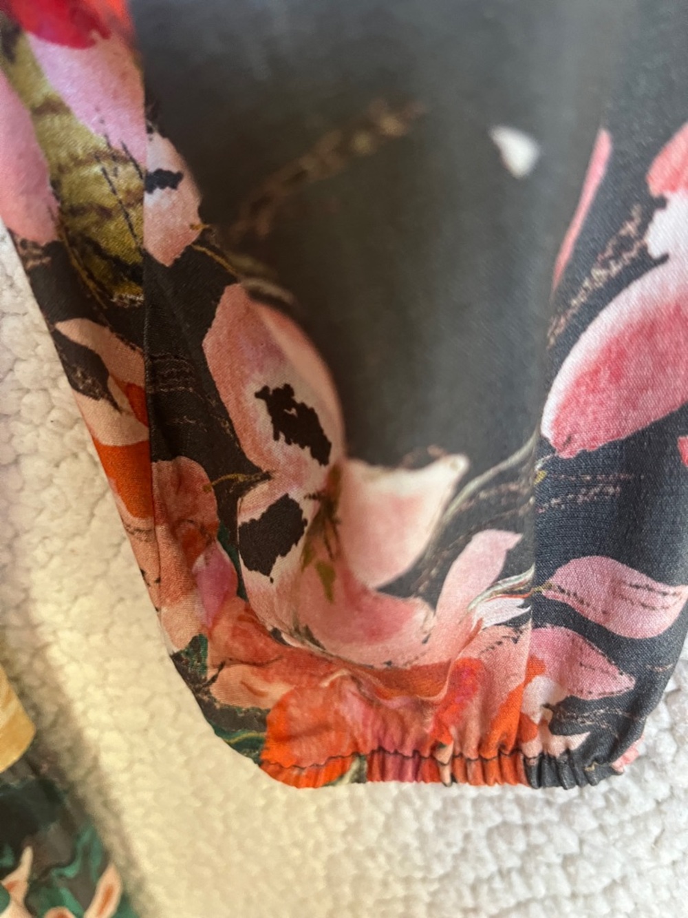 Anthropologie Dark Charcoal Floral Tiered Long-Sleeve Dress with side pockets - Picture 4 of 6